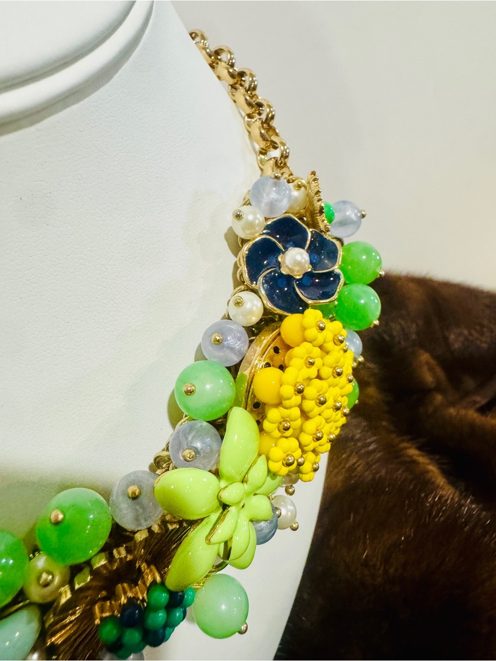 Talbots Flower Clusters Statement Necklace - Picture 6 of 7